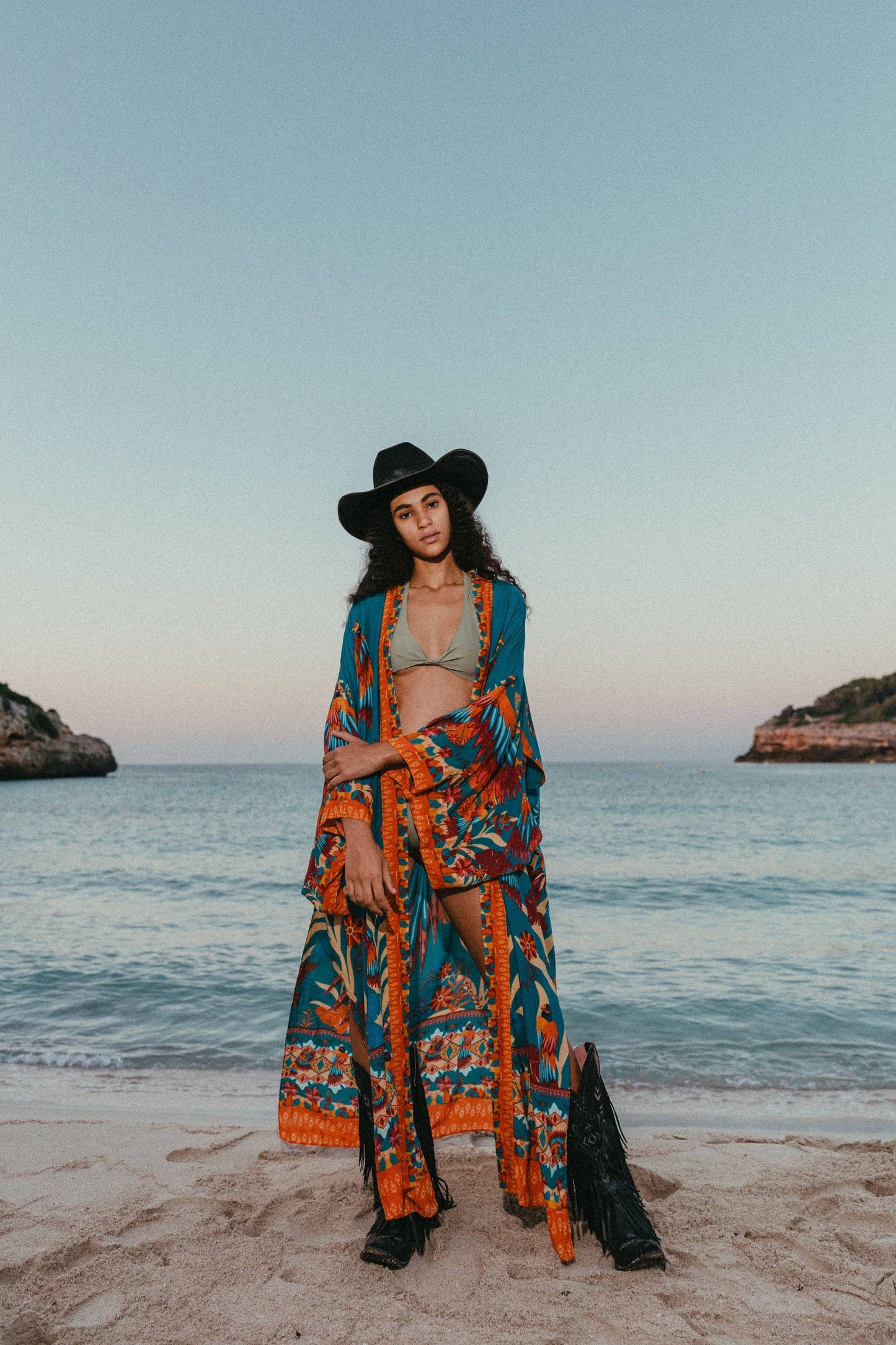 Birds of Paradise Robe Vagabond the Brand Vagabond Apparel Handmade in Mallorca